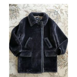 Women’s Just Cavalli Shearling Faux Fur Coat Jacket Black sz Medium